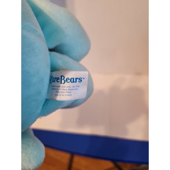 Care Bears Plush 2002 Wish Bear Shooting Stars Mint Green Teal Turquoise Heart - Picture 3 of 5